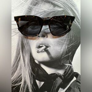 John Varvatos Polarized Rectangle Skull Sunglasses SJV554 Tortoise & Gray